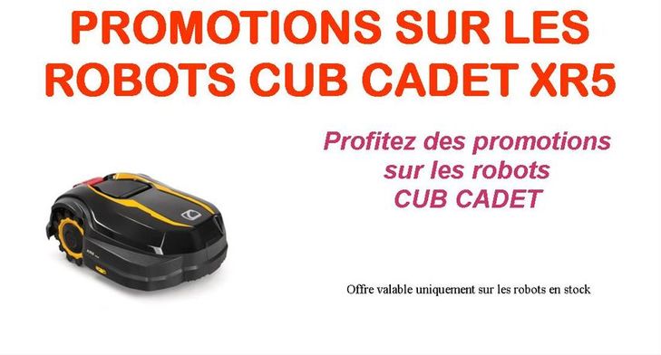 Promotions sur les robot CUB CADET